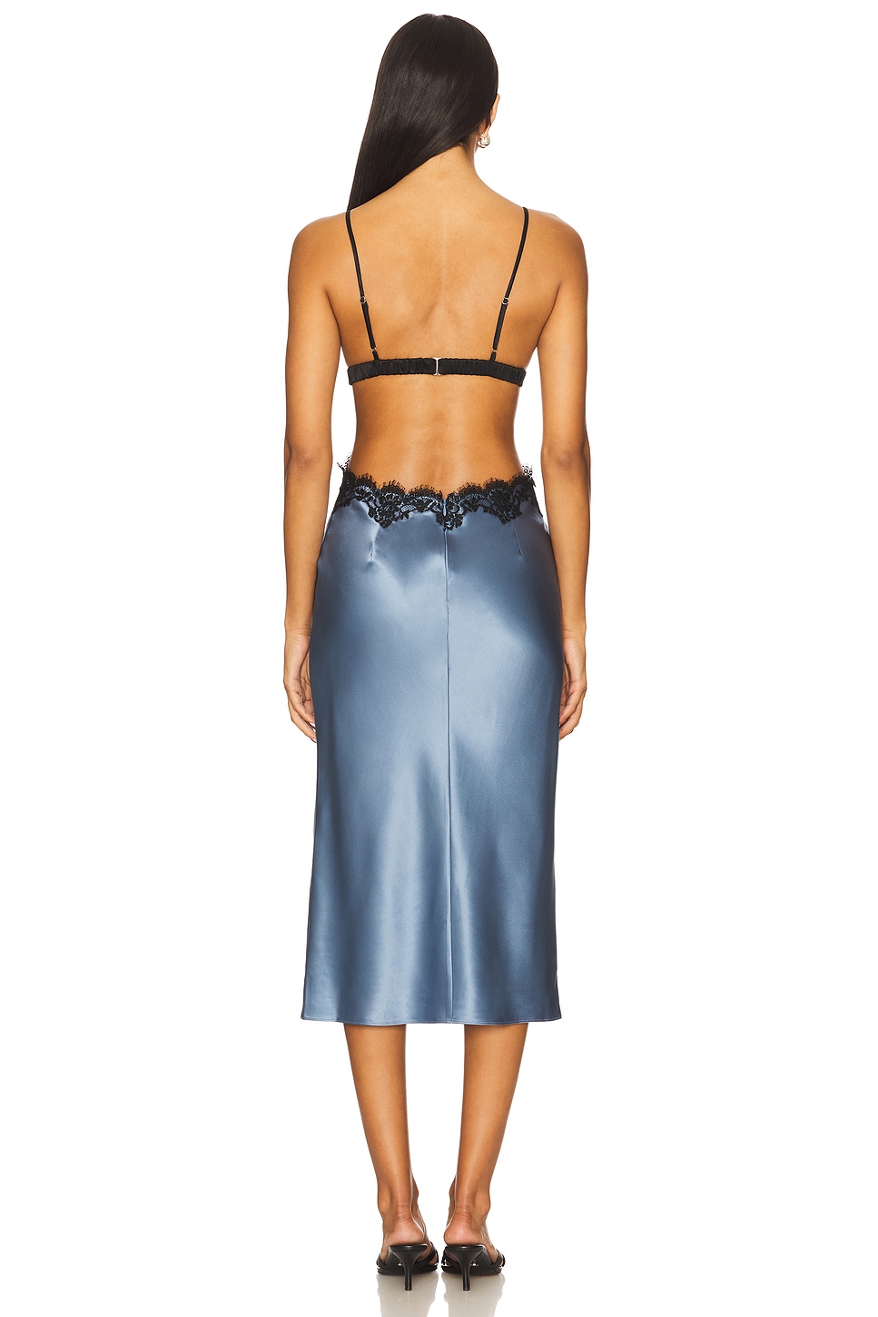 Silk And Lace Cutout Slip Dress