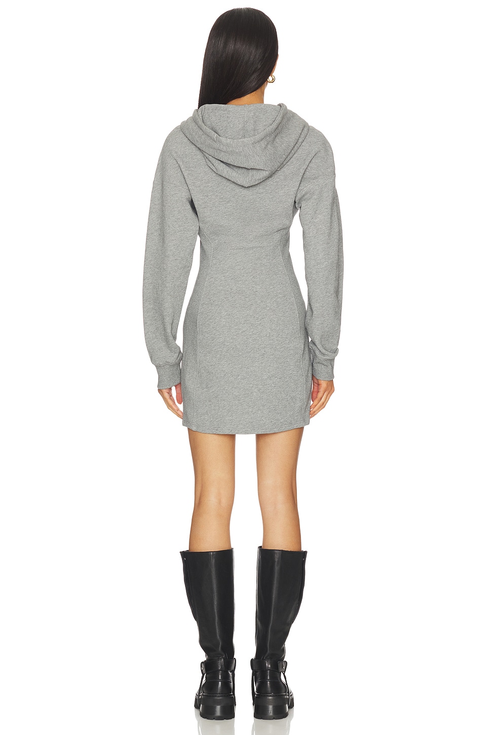 fleur du mal Hoodie Corset Dress in Medium Heather Grey