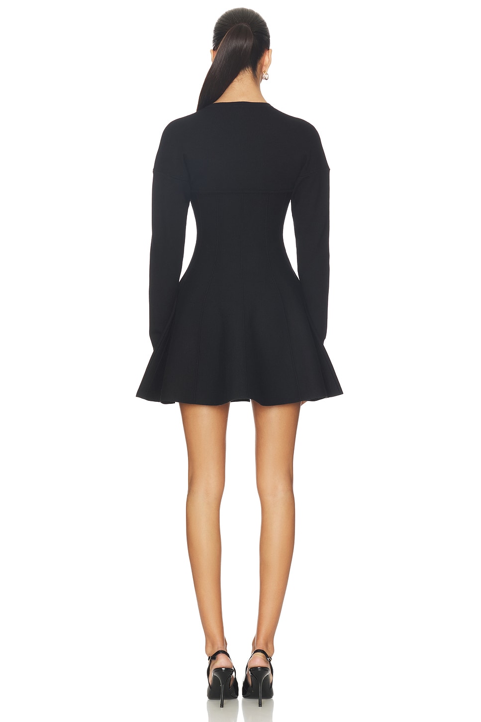 chinese dress ladies Bijoux Black Mesh Long Sleeve Ruched Corset Mini Dress main image 1