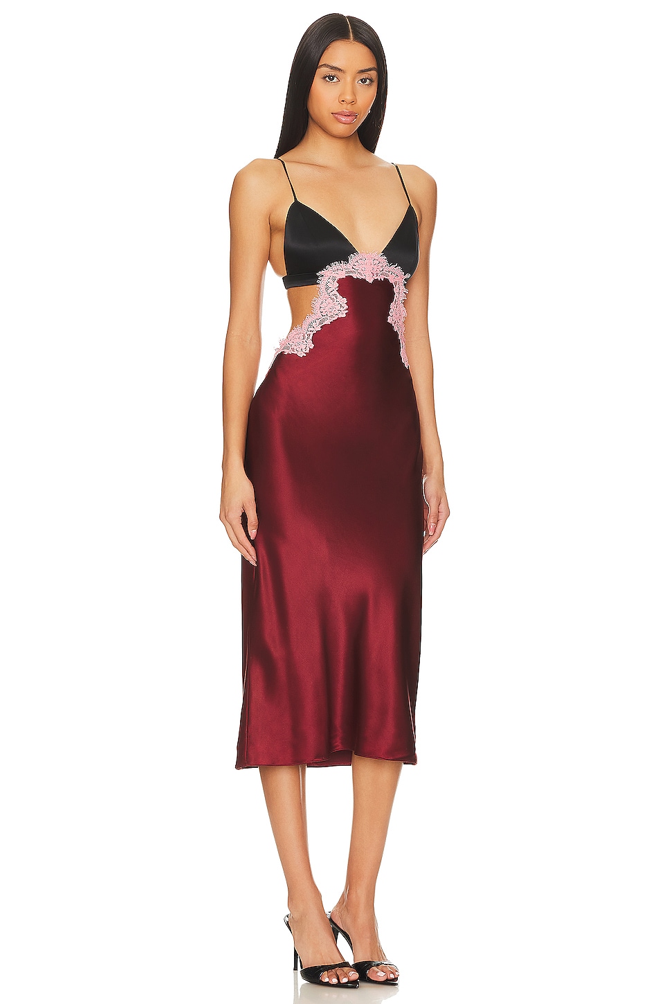 Fleur du Mal Silk And Lace Cutout Slip thumbnail