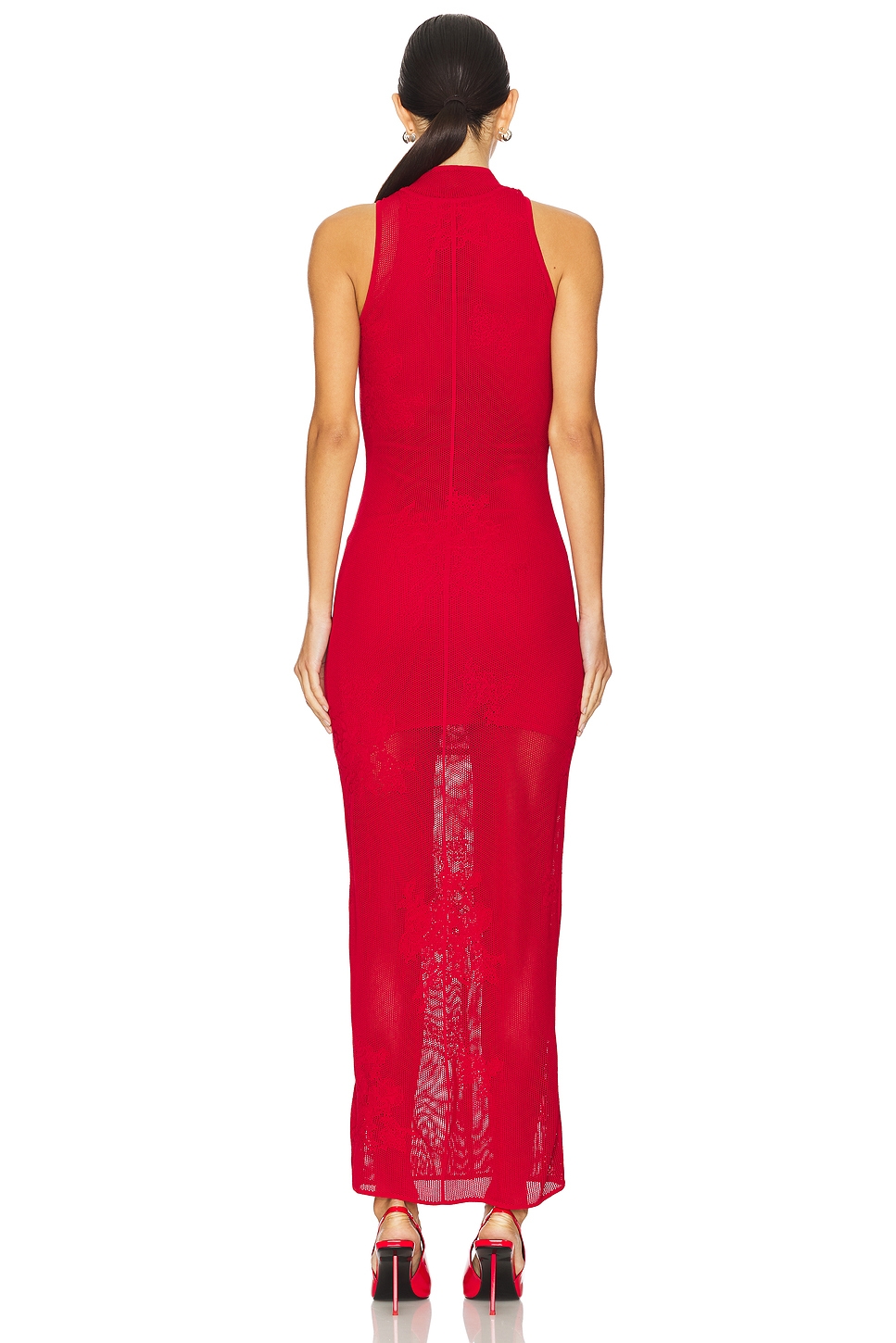 Lace Pointelle Knit Racer Dress
