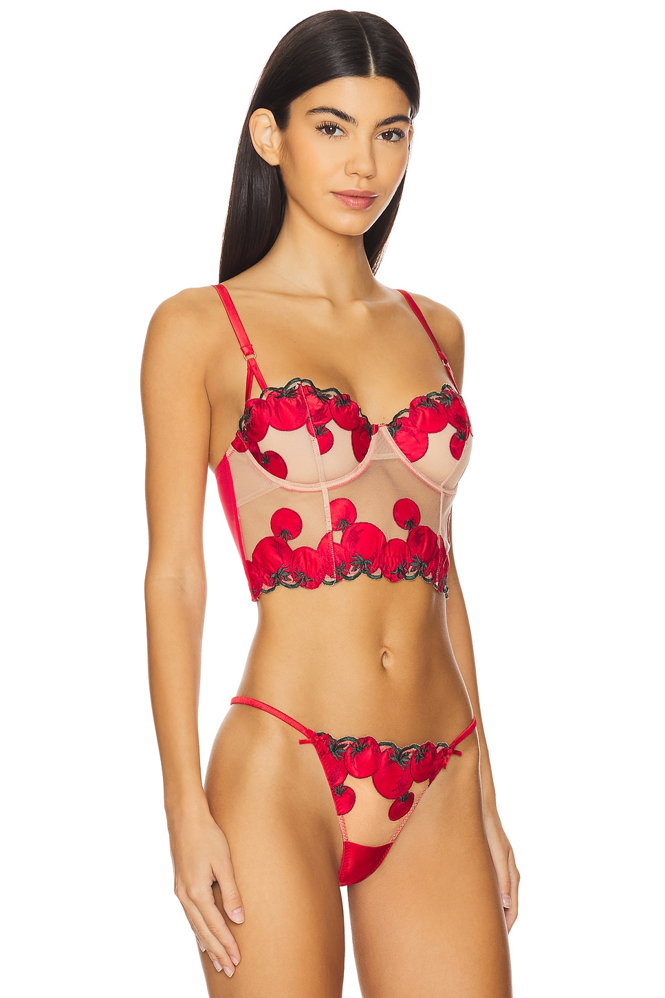 x REVOLVE Tomato Embroidery Longline Bra - Thumbnail 2