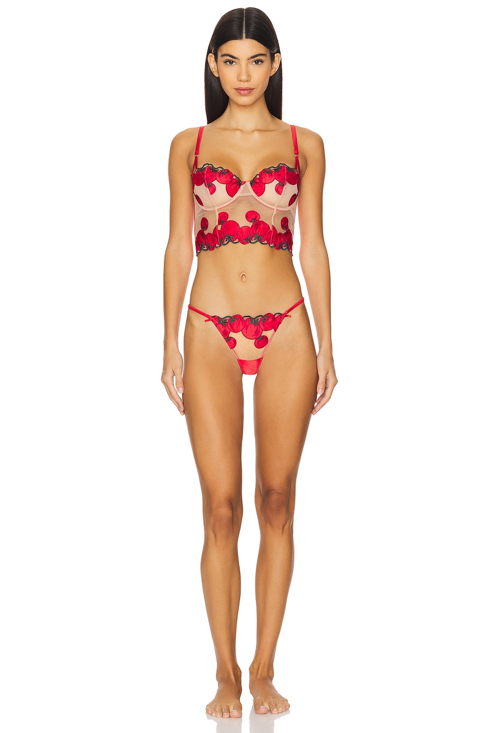 x REVOLVE Tomato Embroidery Longline Bra - Thumbnail 4