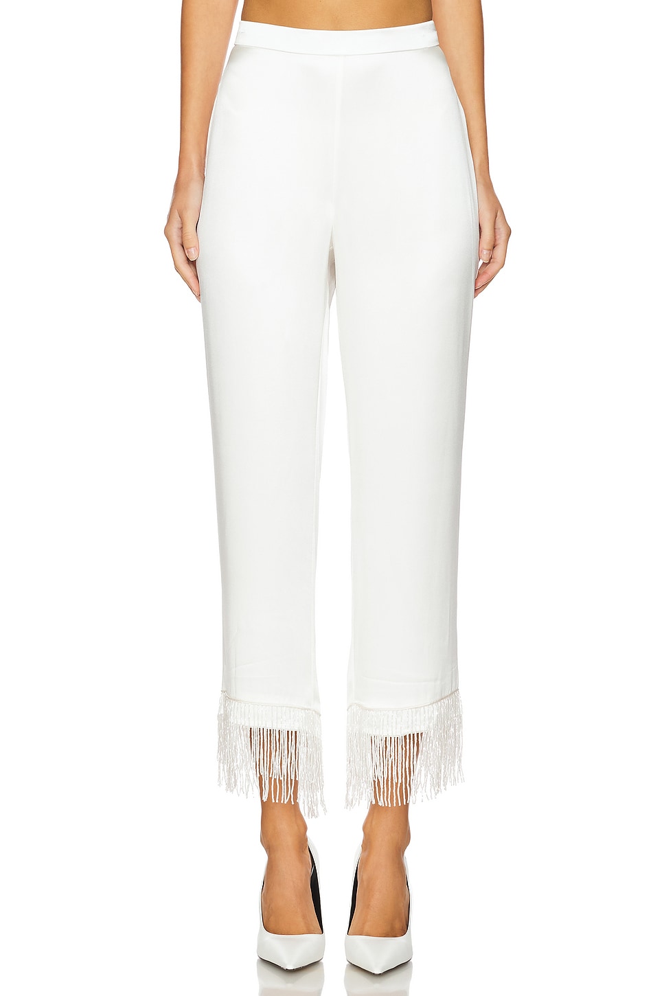 x Galia Lahav Beaded Fringe Silk Pant