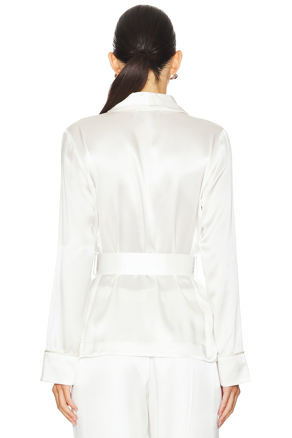x Galia Lahav Beaded Fringe Silk Smoking Jacket - Thumbnail 3