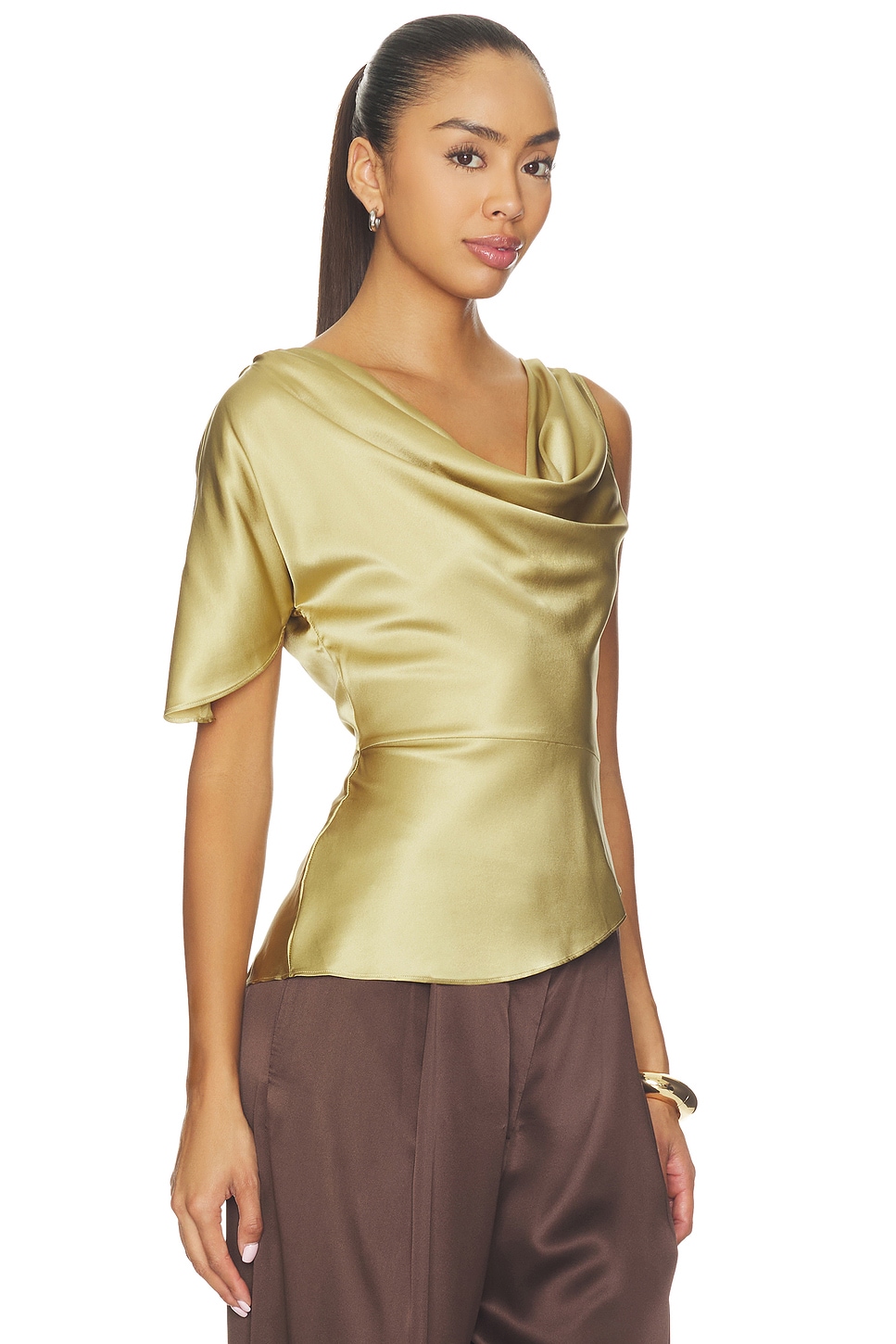 Fleur du Mal Asymmetrical Silk Top