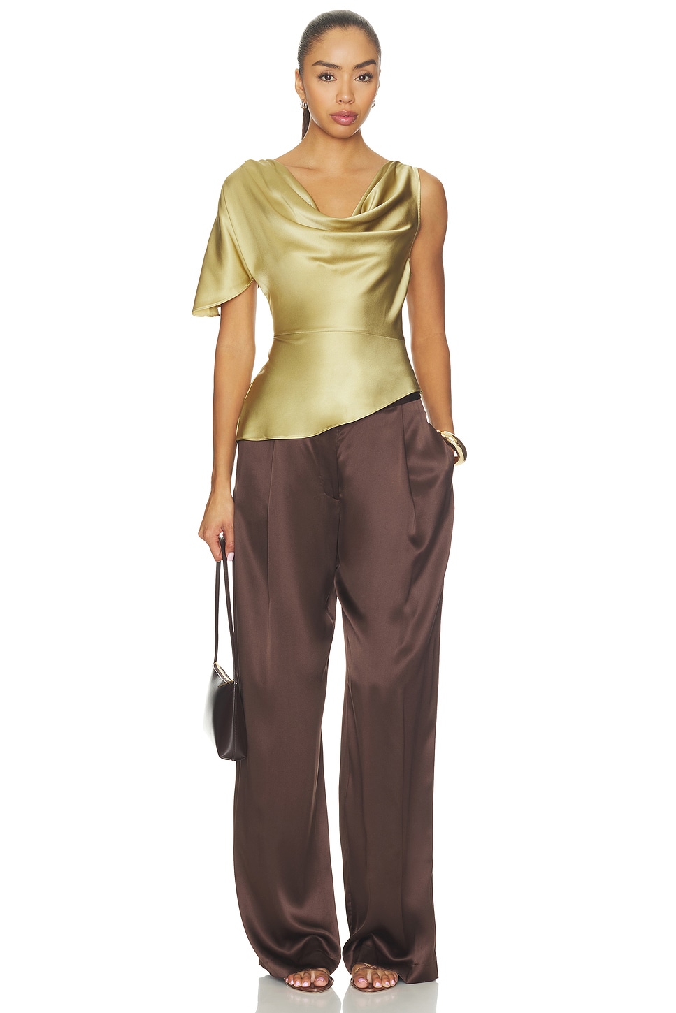 Fleur du Mal Asymmetrical Silk Top