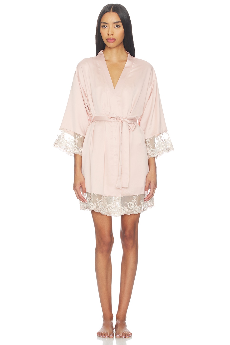 Flora Nikrooz Rosa Kimono Wrap With Embroidery