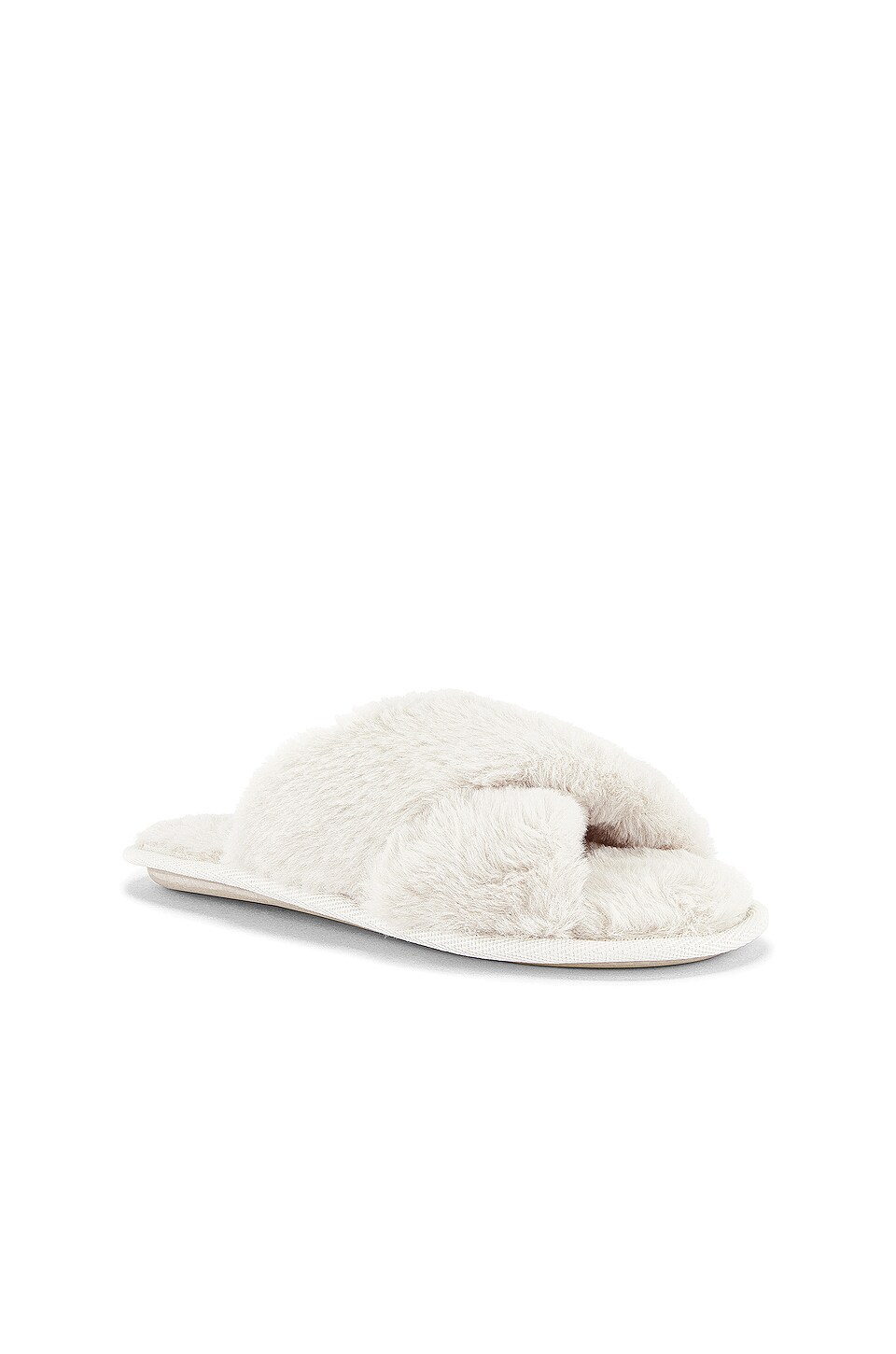 Flora Nikrooz Victoria Teddy Criss Cross Slipper in Ivory