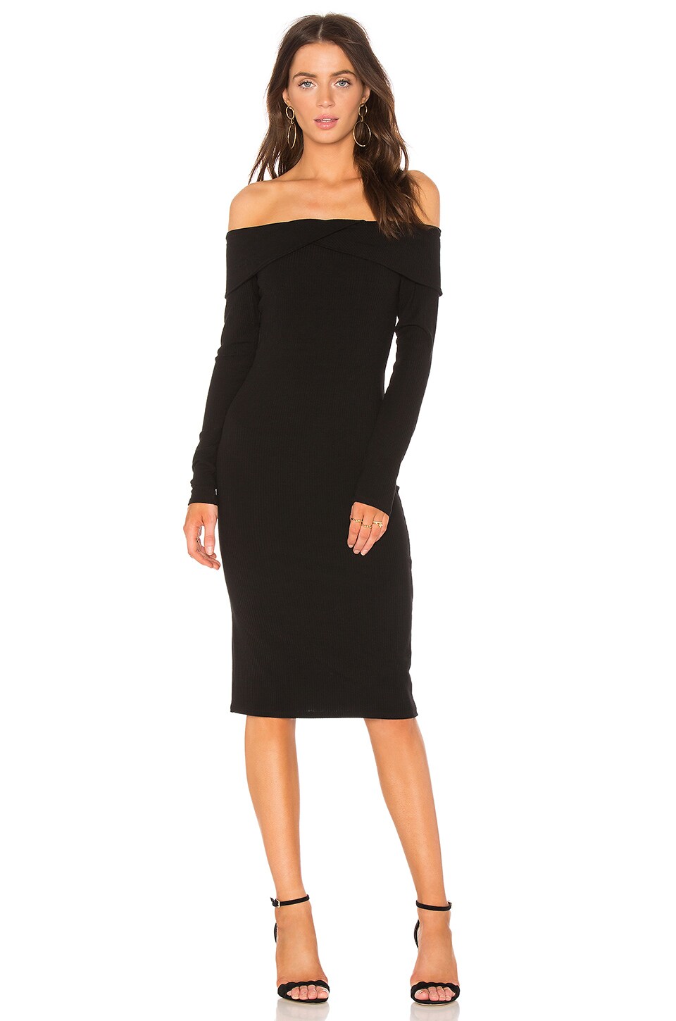 FLYNN SKYE Natasha Dress in Black Rib | REVOLVE