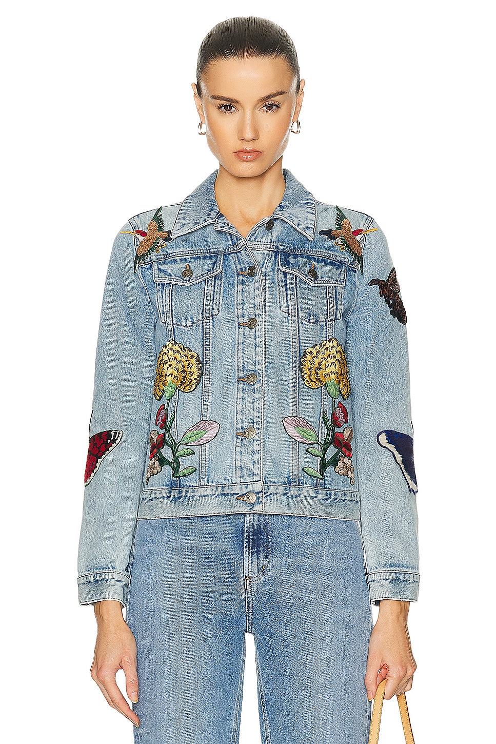 Gucci embroidered hotsell denim jacket