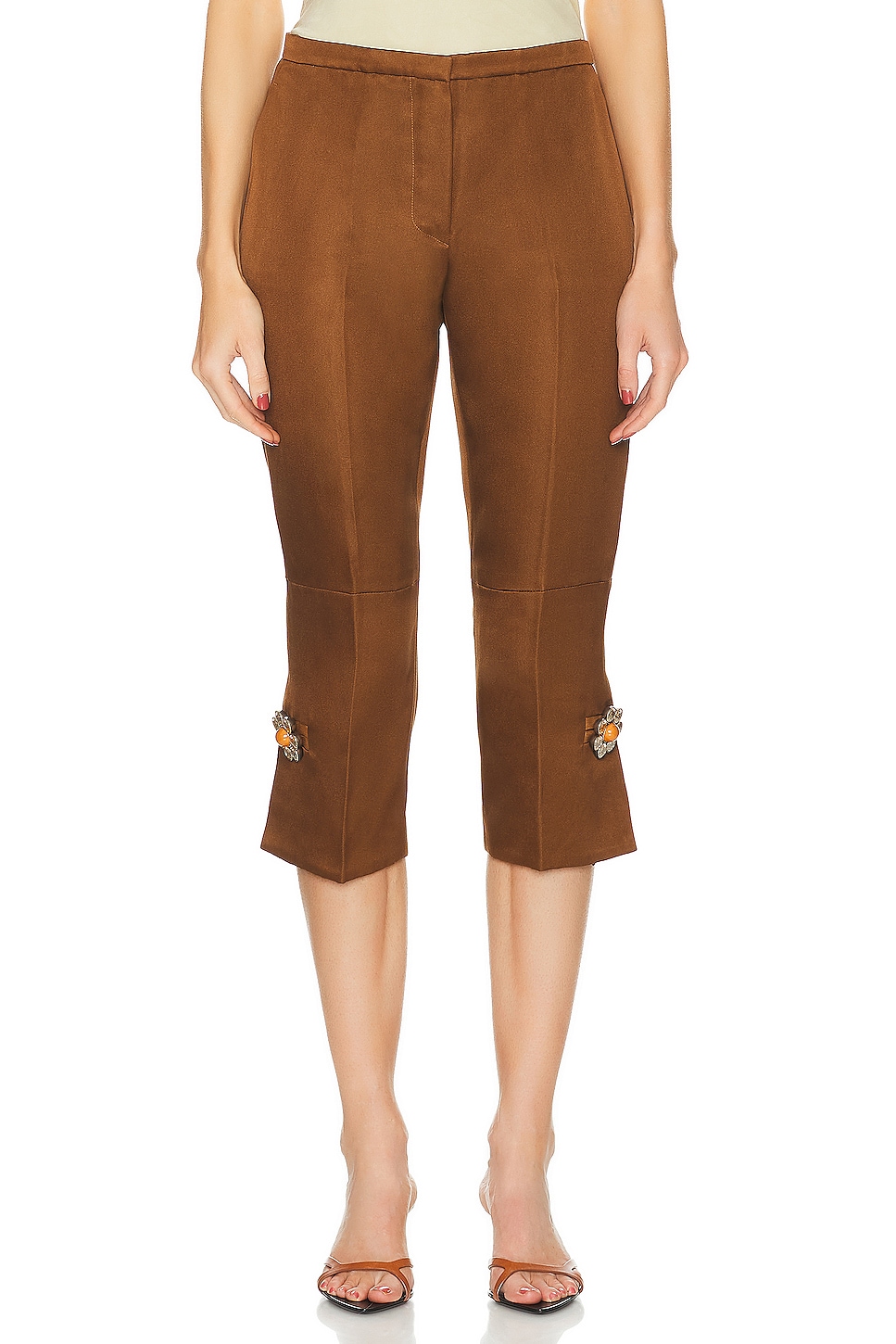 FWRD Renew Louis Vuitton Silk Pant in Brown