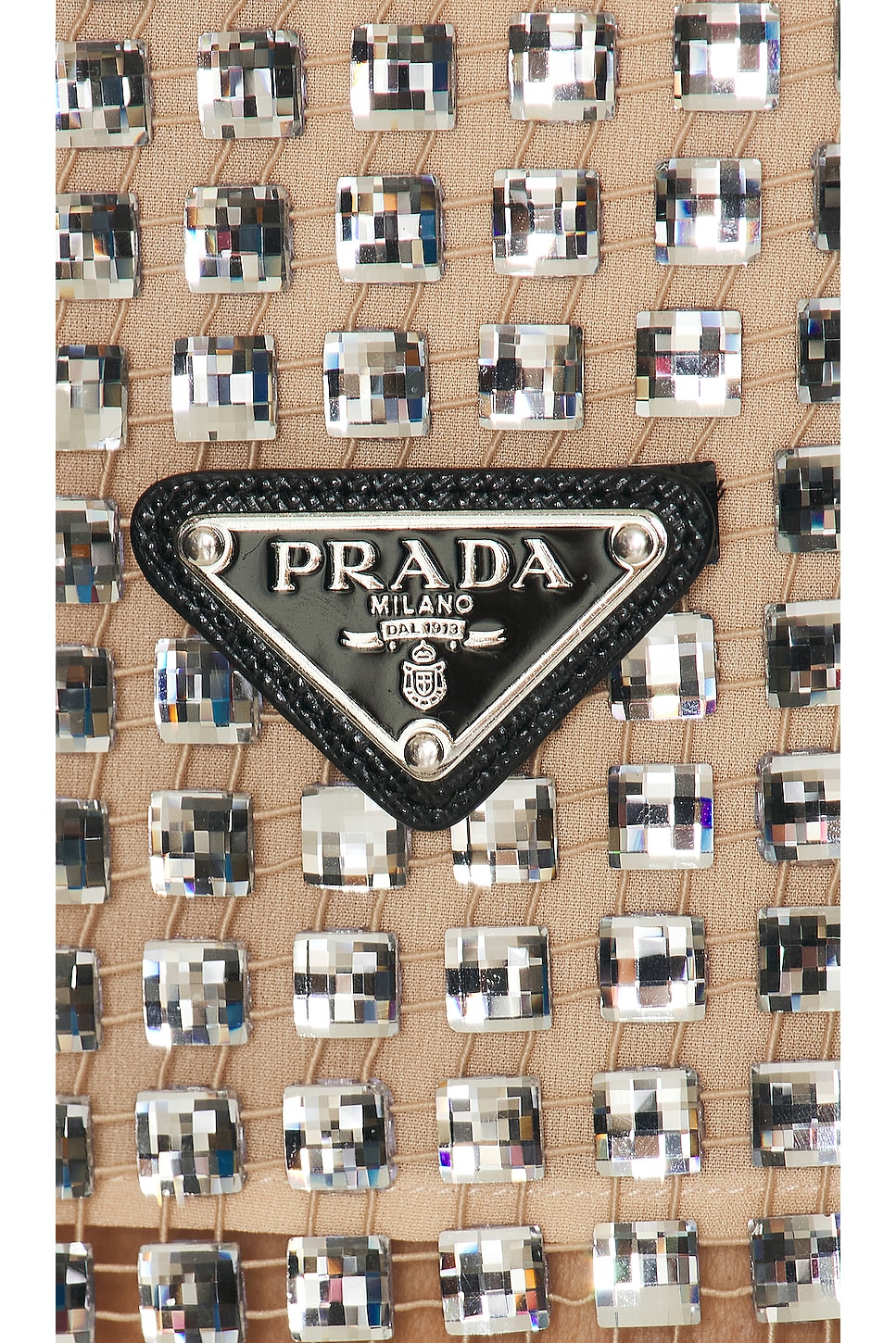 FWRD Renew Prada Rhinestone Embroidered Mesh Mini Skirt in