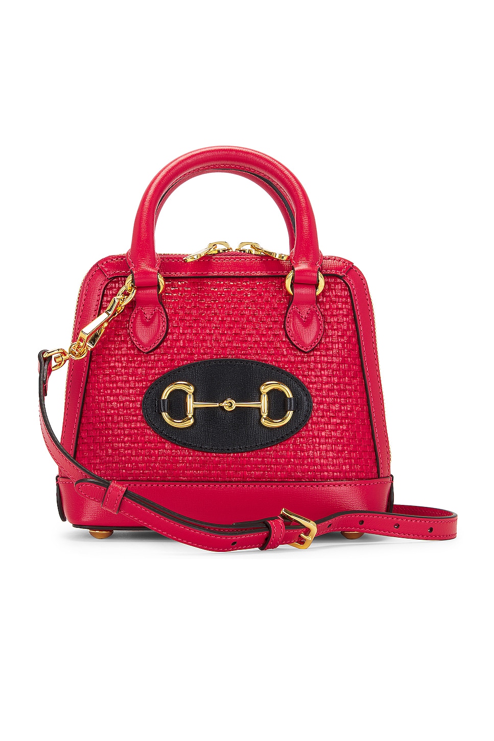 FWRD Renew Gucci Horsebit 1955 Top Handle Bag in Red