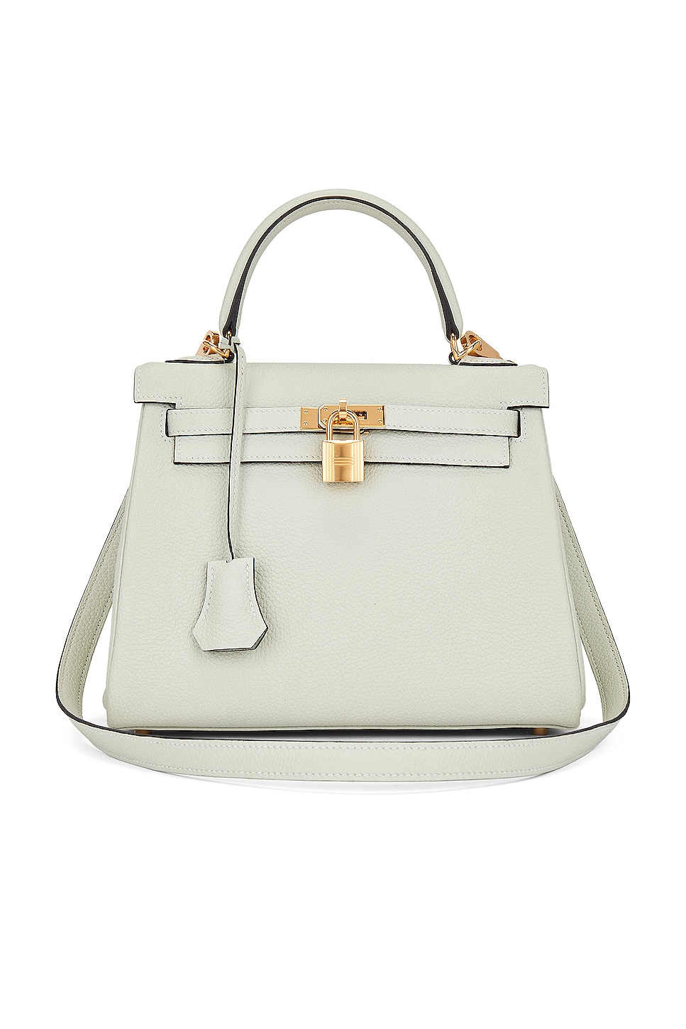 FWRD Renew Hermes Kelly 25 Togo Handbag in Gris Pale