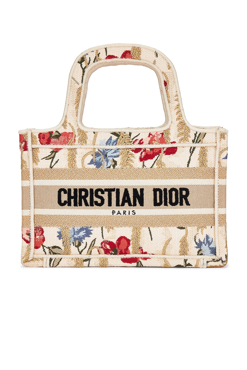 FWRD Renew Dior Book Canvas Tote Bag in White