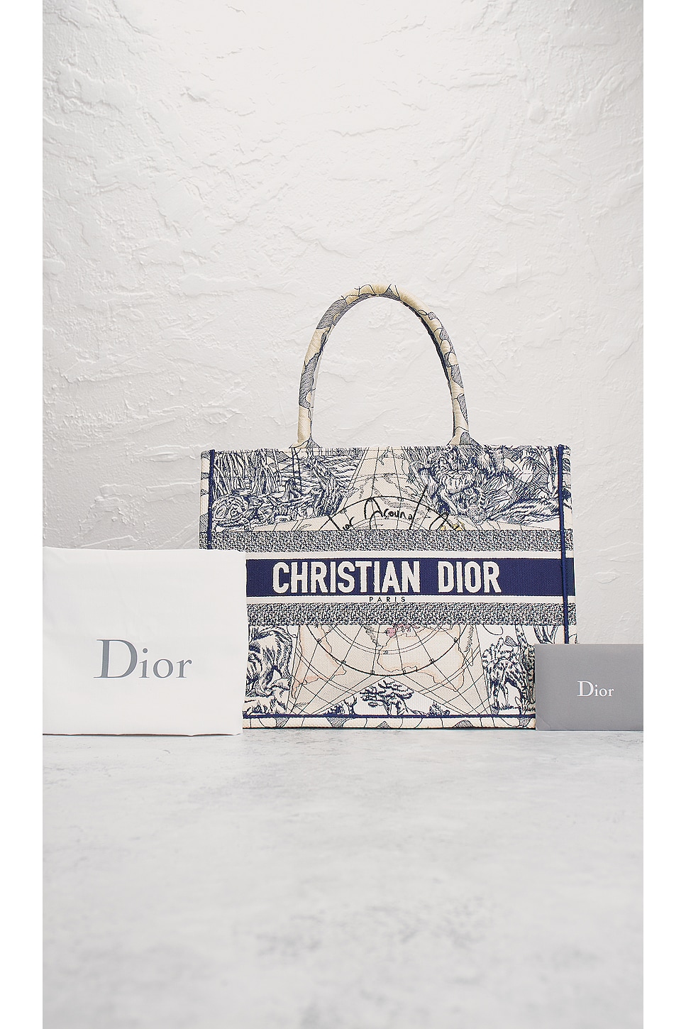 FWRD Renew Dior Around The World Book Tote Bag in Blue | REVOLVE