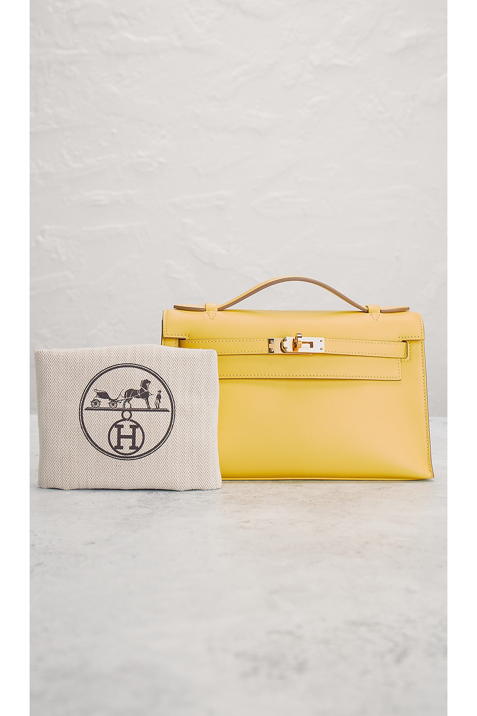 Hermes Calfskin Kelly Pochette Handbag
