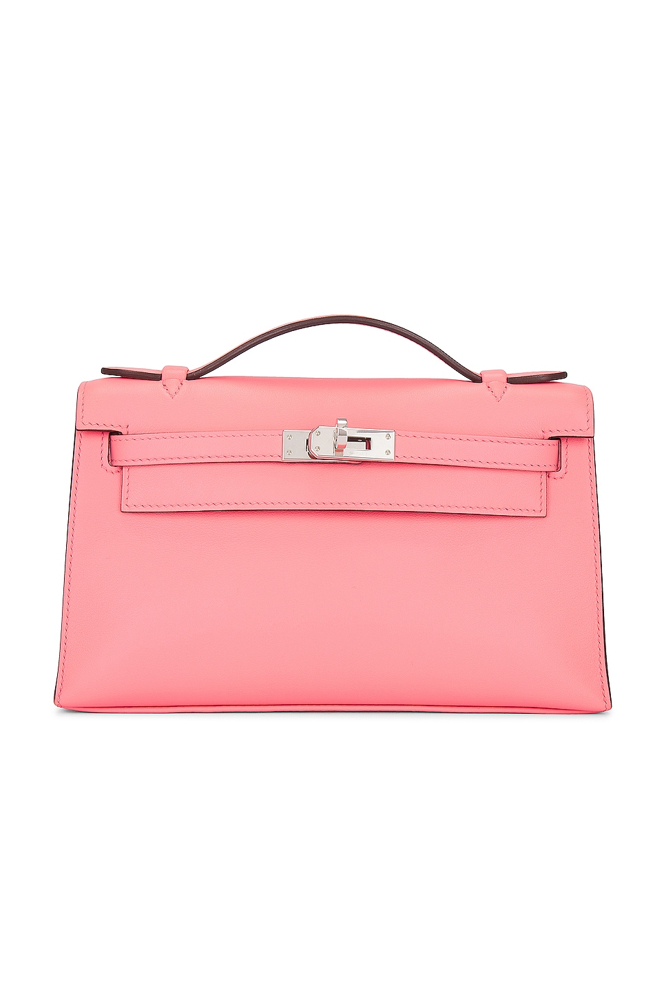 FWRD Renew Hermes Kelly Pochette Handbag in Rose Swift