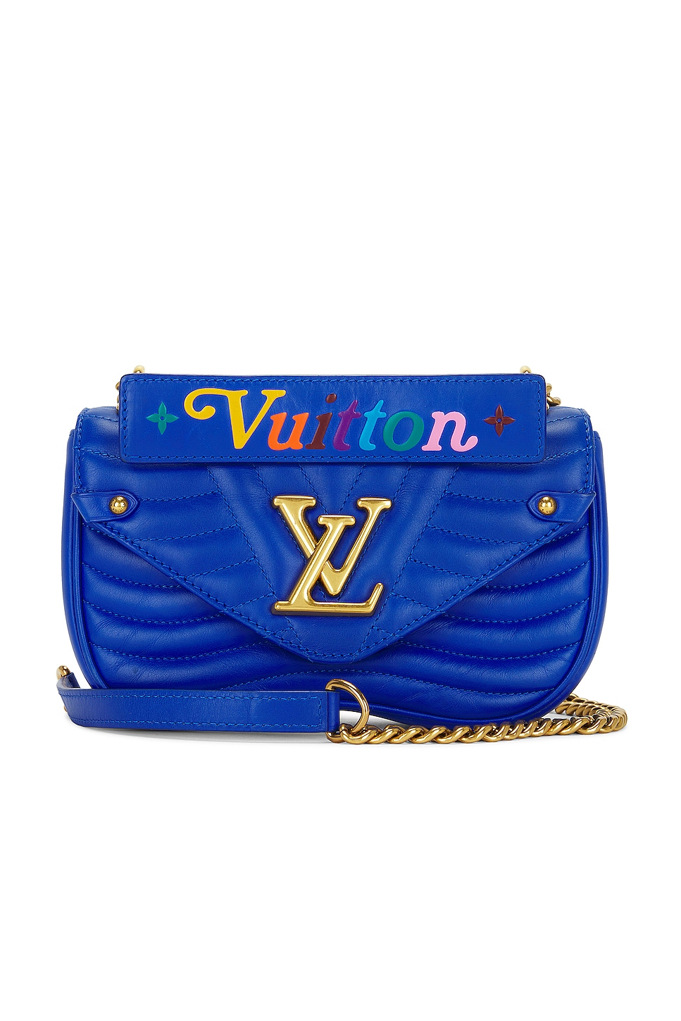 FWRD Renew Louis Vuitton New Wave Chain Shoulder Bag in Blue