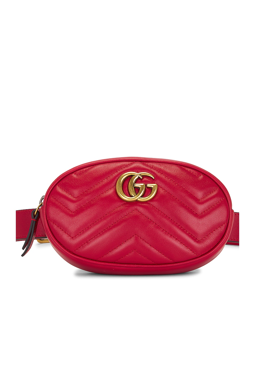 FWRD Renew Gucci GG Marmont Quilted Waist bag in Red | REVOLVE