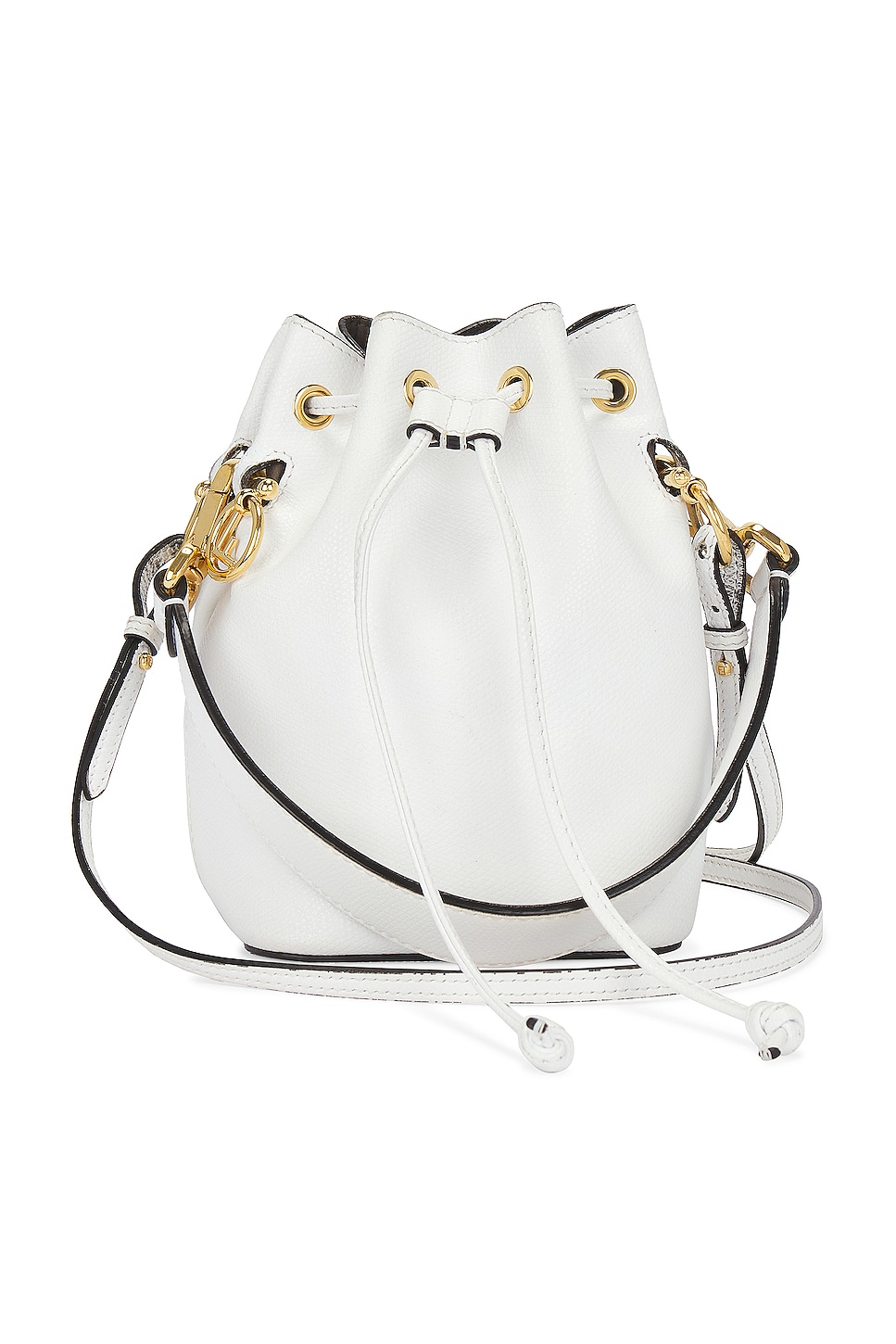 White fendi shop bucket bag