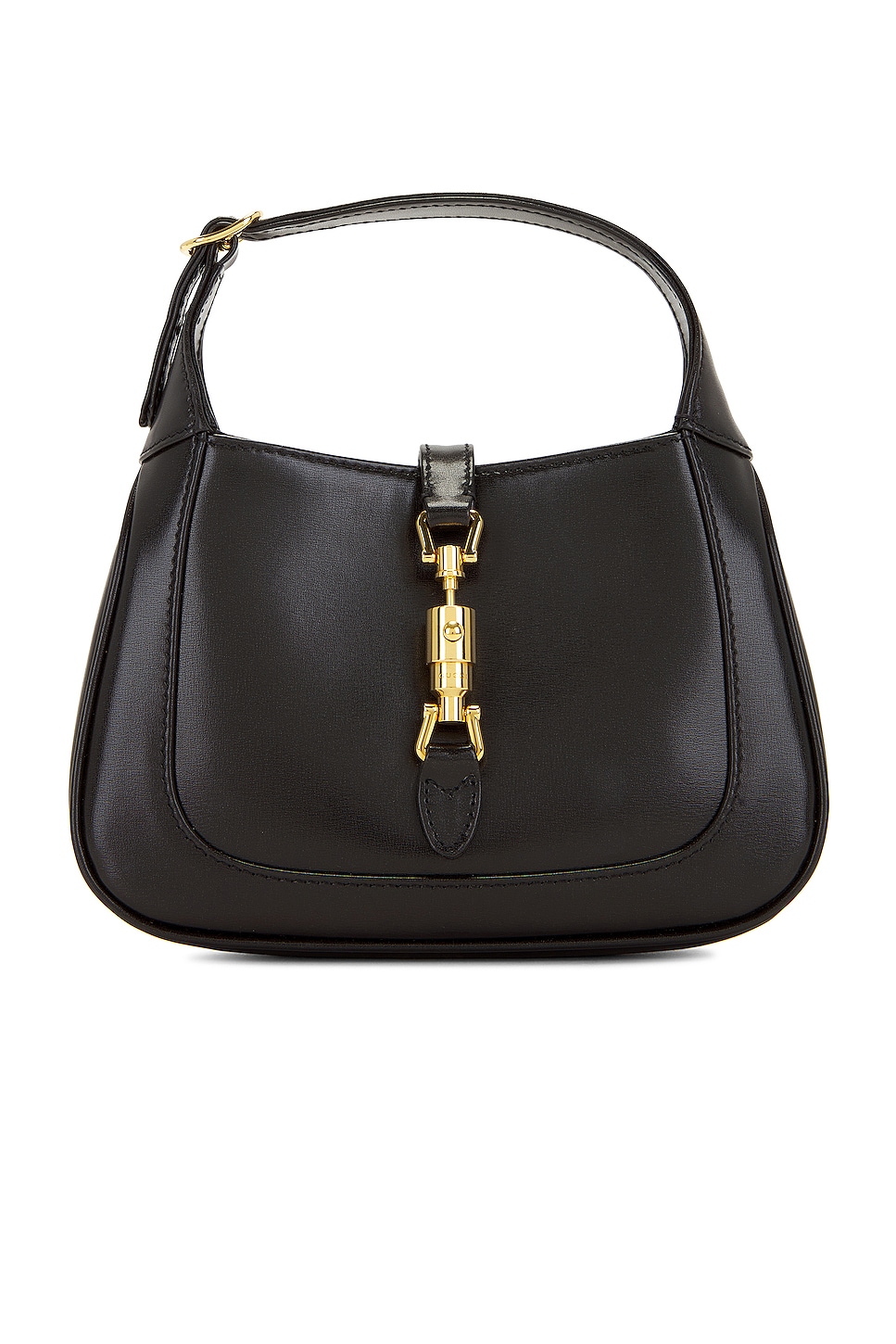 FWRD Renew Gucci Jackie 1961 Leather 2 Way Shoulder Bag in Black