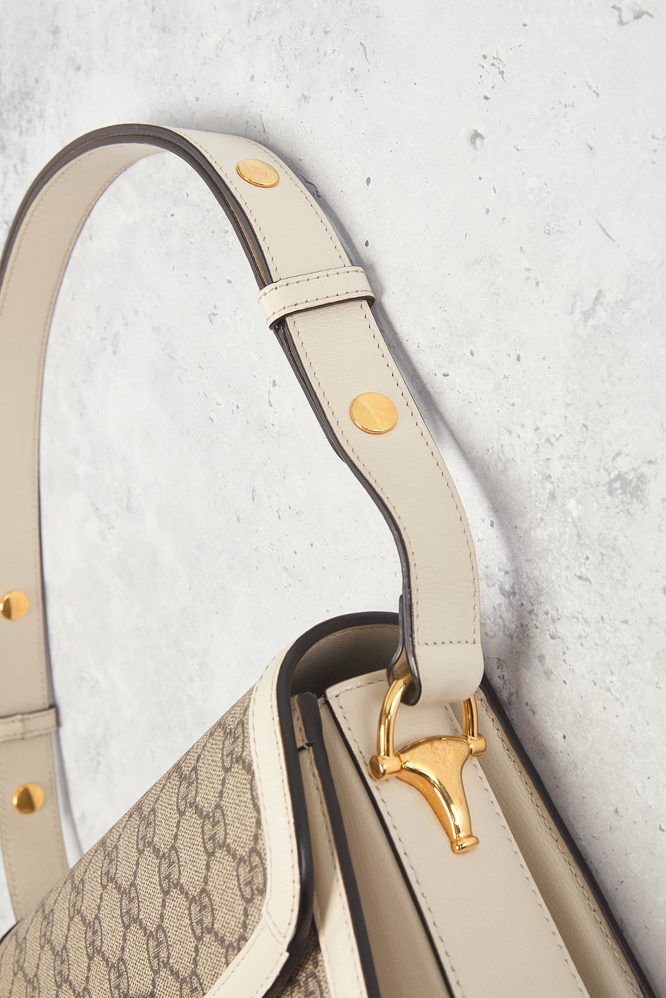 FWRD Renew Gucci Horsebit 1955 Shoulder Bag in Beige | REVOLVE