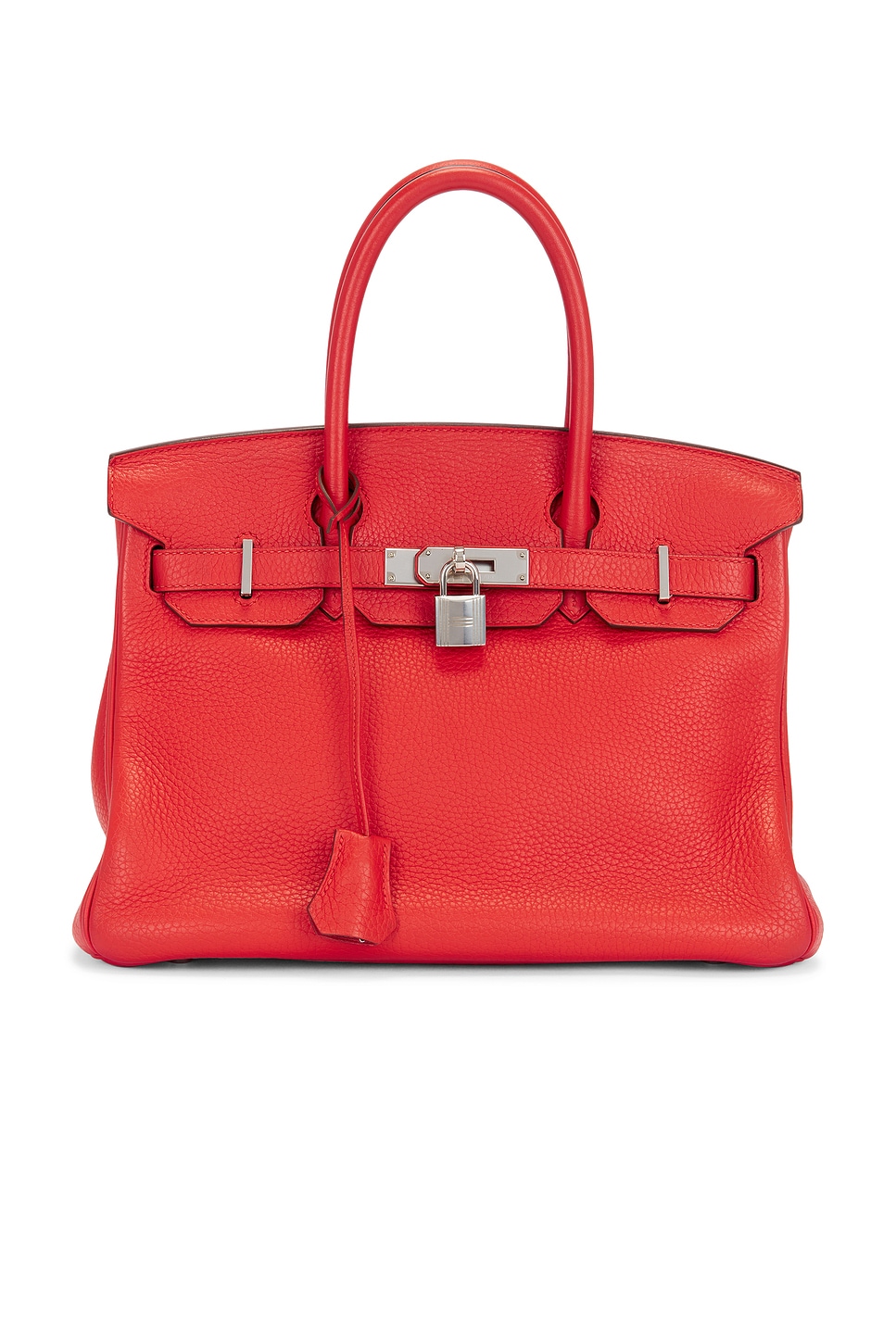 FWRD Renew Hermes Clemence Birkin 30 Handbag in Rouge Casaque