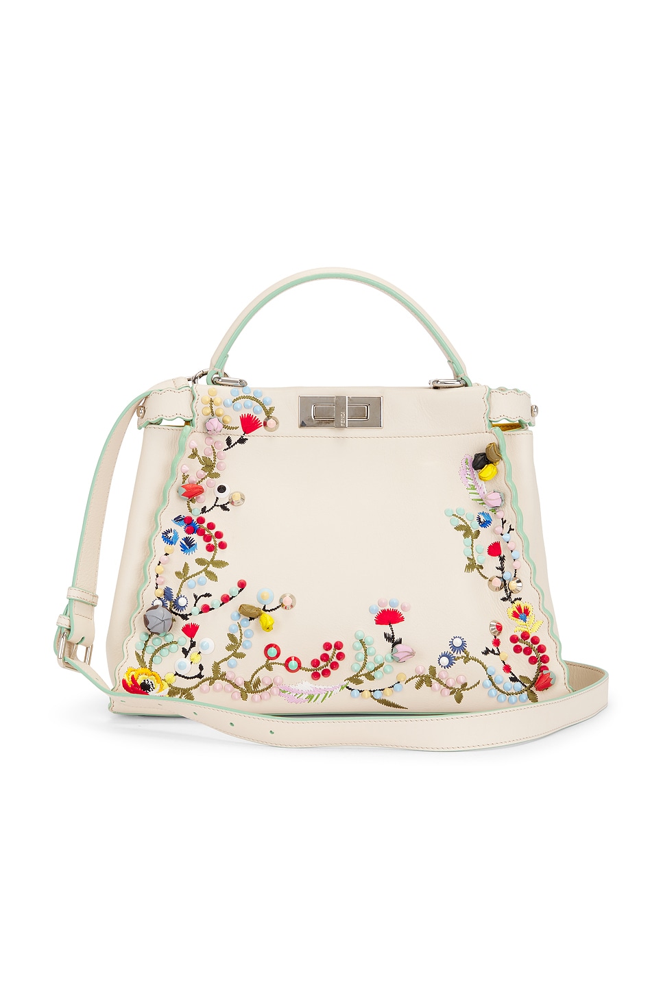 トートバッグ × ヴィンテージ(中古) Fendi Peekaboo Medium Bow White a7f3c38f-541d-4d36-8d1b-