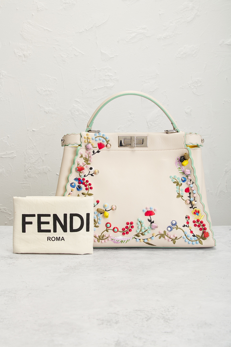FWRD Renew Fendi Peekaboo Handbag in Ivory | REVOLVE