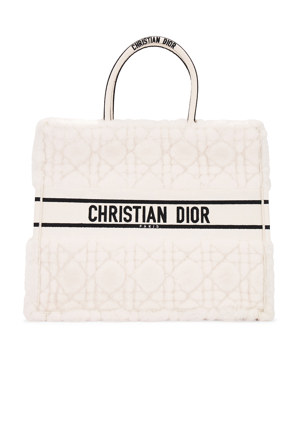 FWRD Renew Dior Cannage Book Tote Bag in White | REVOLVE