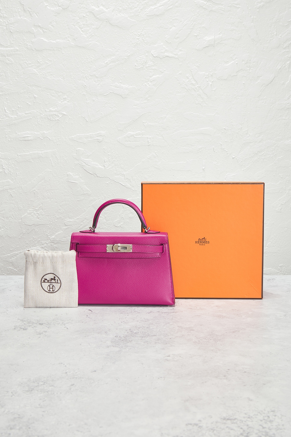 FWRD Renew Hermes Epsom Kelly 20 Sellier Handbag in Rose Pourpre