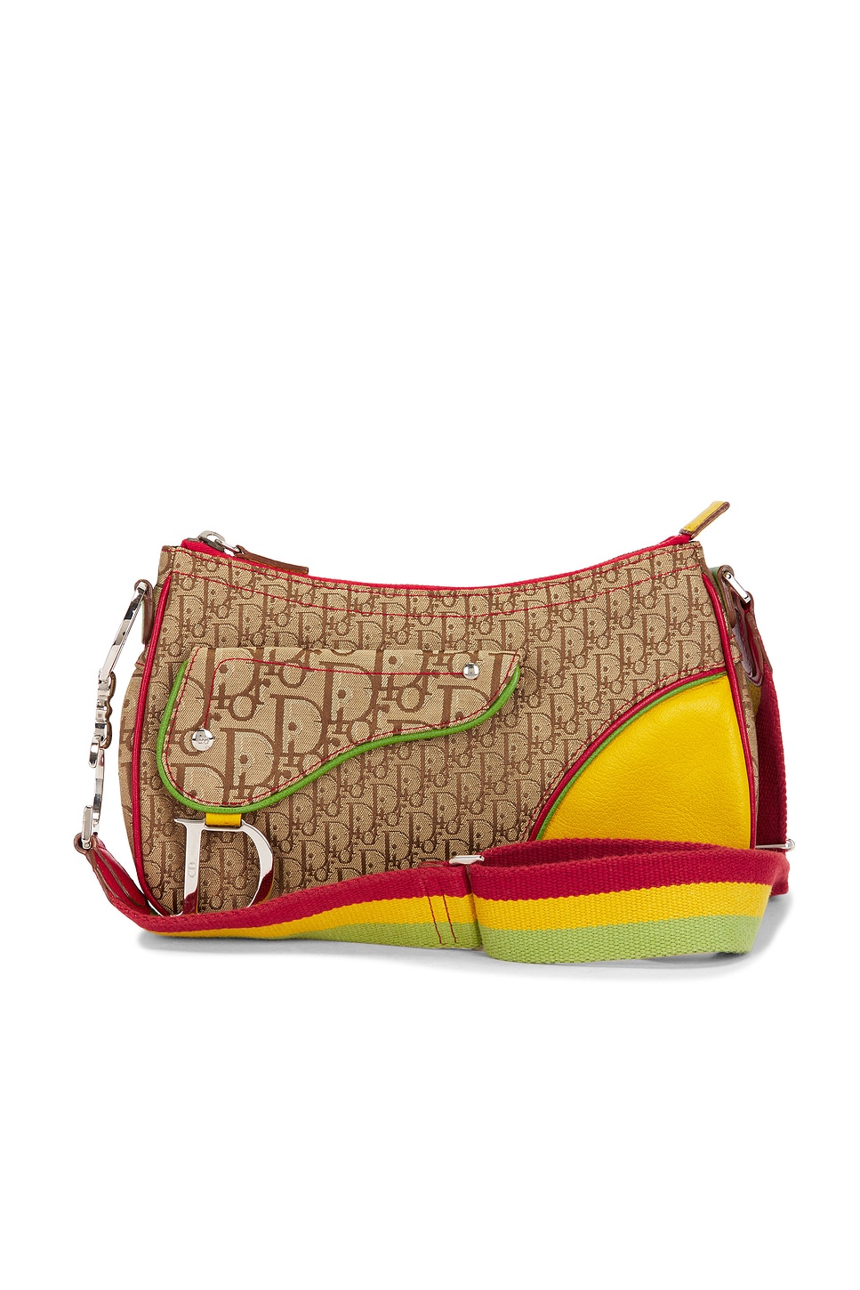 FWRD Renew Dior Rasta Trotter Double Saddle Bag in Brown REVOLVE