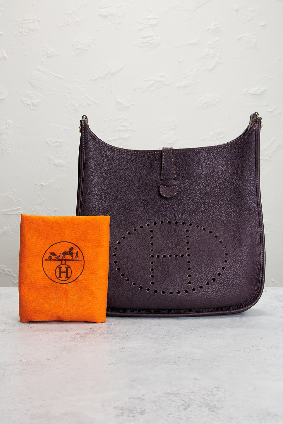 Hermes Taurillon Clemence Evelyne GM Shoulder Bag
