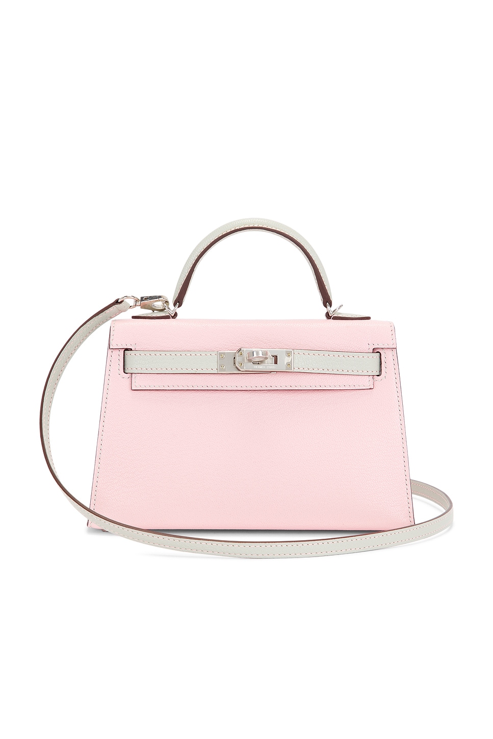 FWRD Renew Hermes Chevre Kelly 20 Handbag in Rose Sakura & Gris