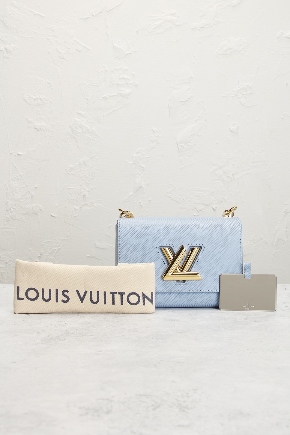 FWRD Renew Louis Vuitton Epi Twist PM Shoulder Bag in Blue | REVOLVE