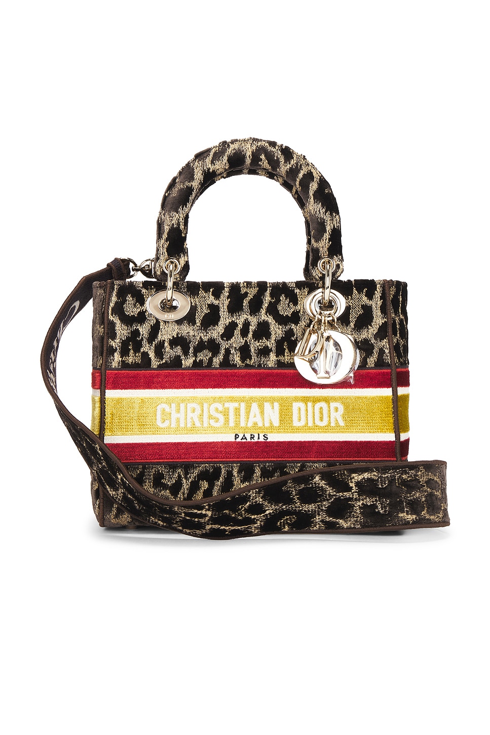 FWRD Renew Dior Leopard Lady D-Lite Handbag in Brown | REVOLVE