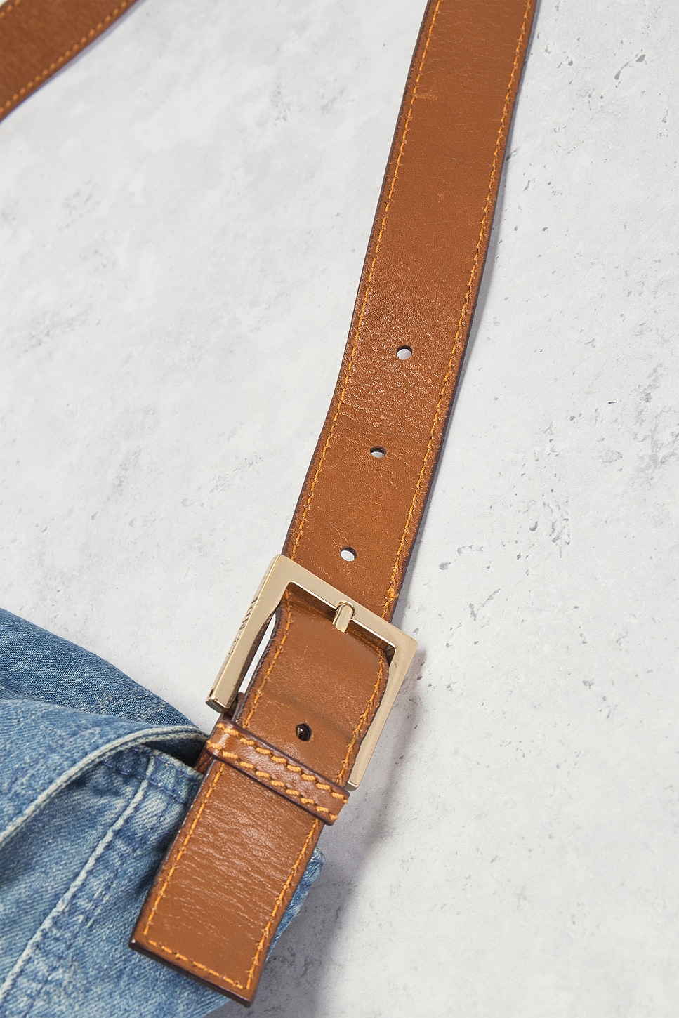 Fendi Denim Zucchino Baguette Shoulder Bag