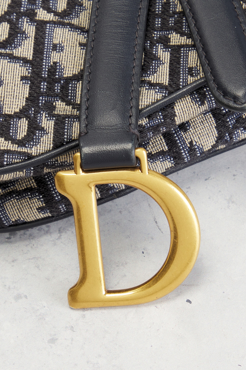 FWRD Renew Dior Trotter Oblique Mini Saddle Bag in Blue | REVOLVE
