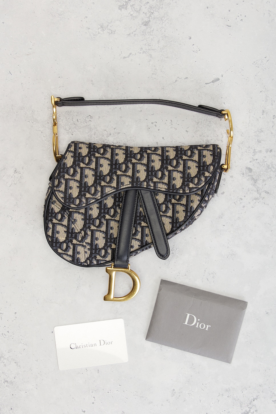 FWRD Renew Dior Trotter Oblique Saddle Bag in Blue | REVOLVE