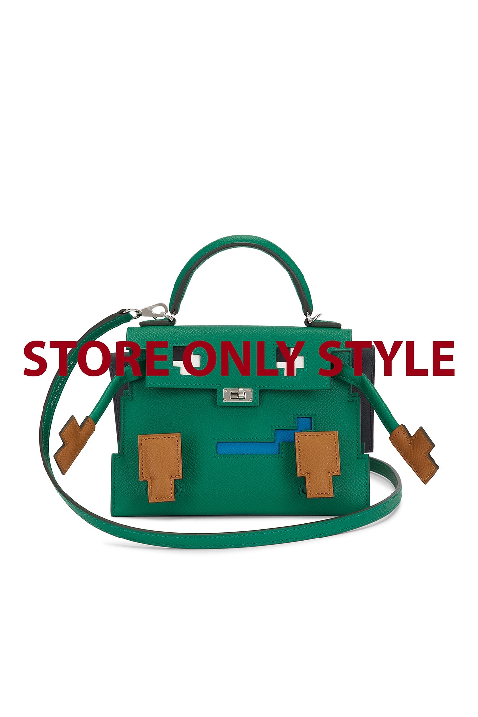 FWRD Renew Hermes Epsom Kelly Doll Picto Handbag in Vert Vertigo