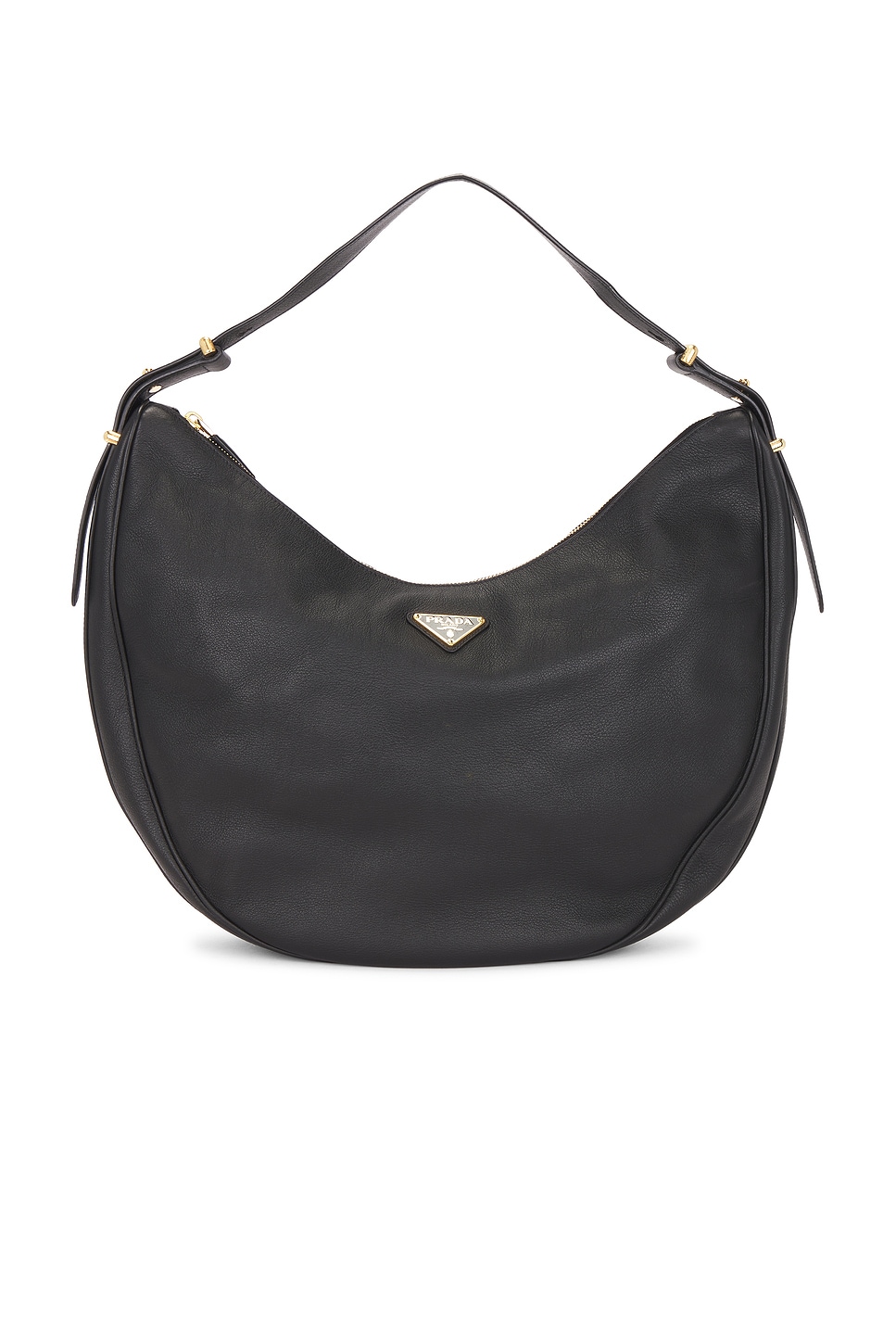PRADA ブラック レザー ホーボーバッグ FWRD Renew PRADA ホーボーバッグ - Black | REVOLVE