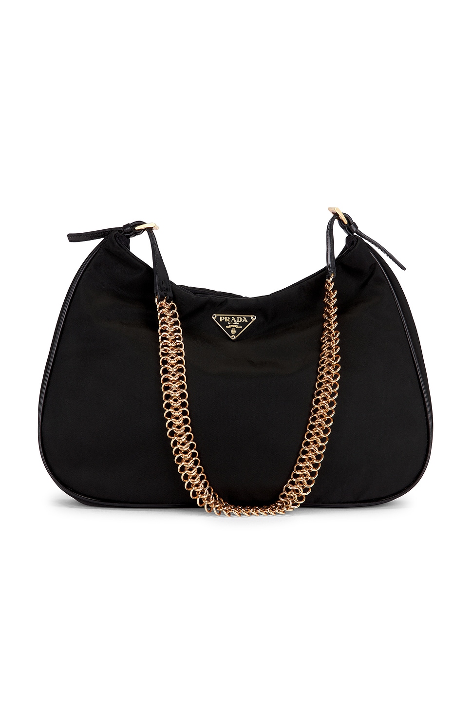 FWRD Renew Prada Tessuto Hobo Bag in Black | REVOLVE 