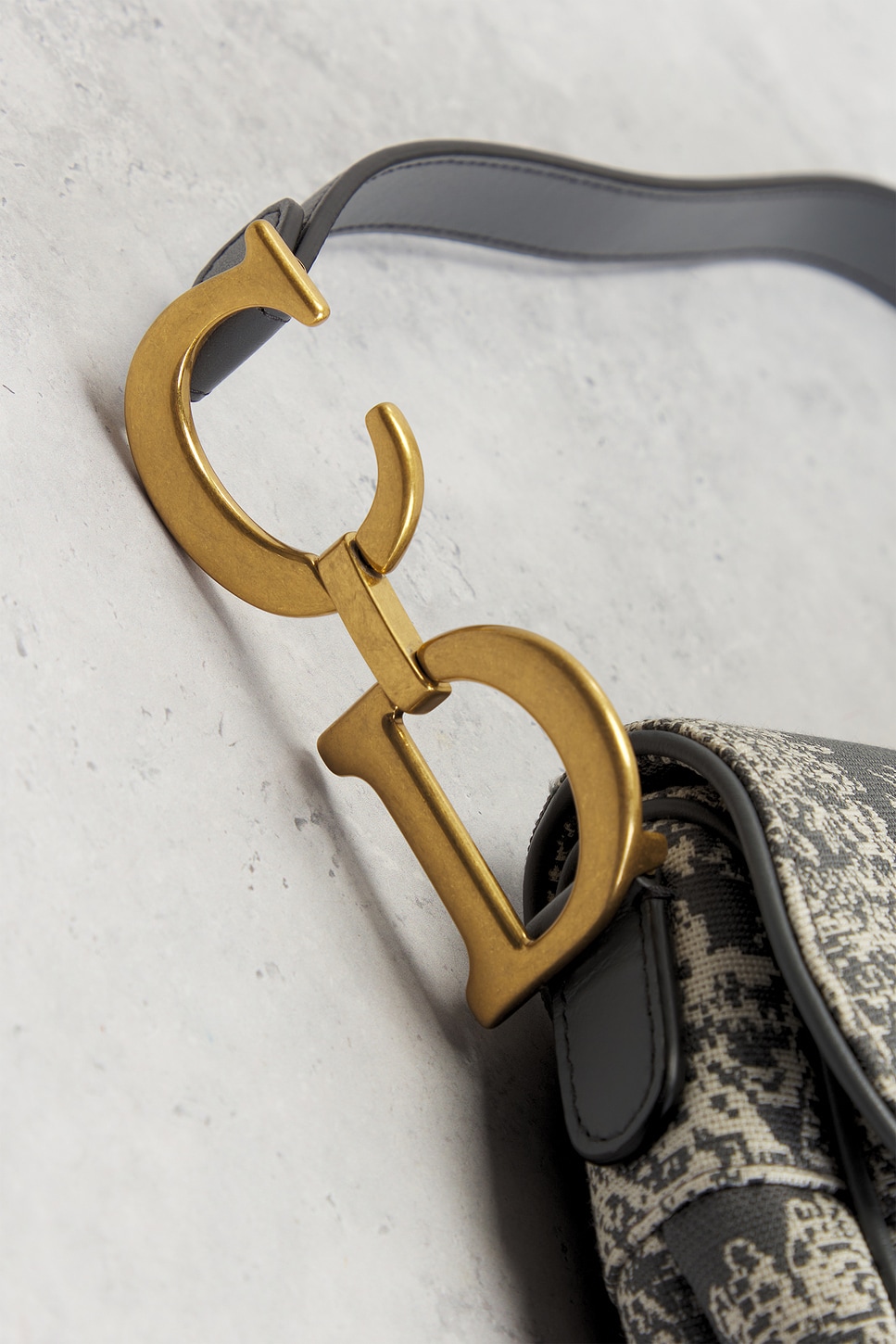 FWRD Renew Dior Saddle Bag in Grey | REVOLVE