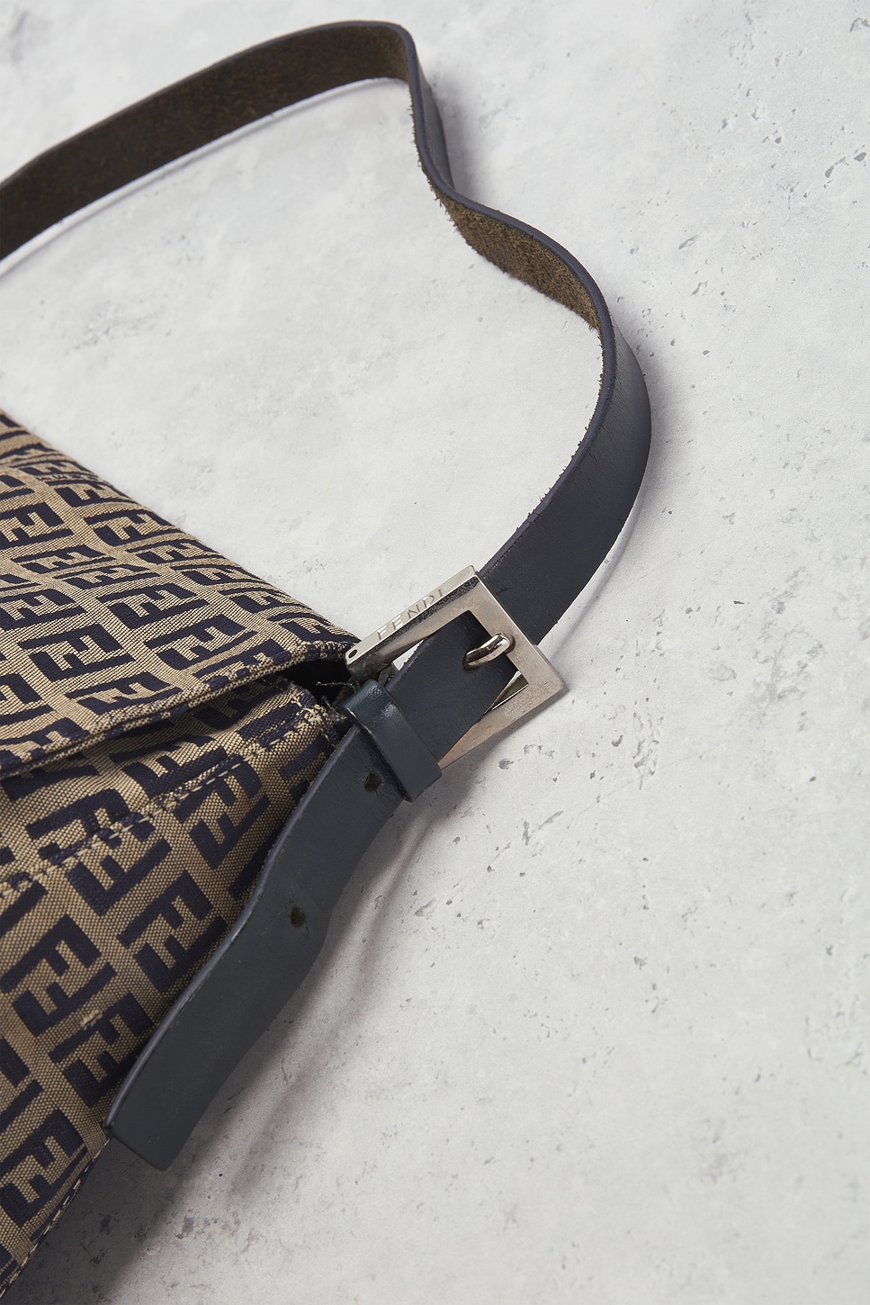 FENDIバッグ FWRD Renew Fendi Zucchino Mama Baguette Shoulder Bag in Black