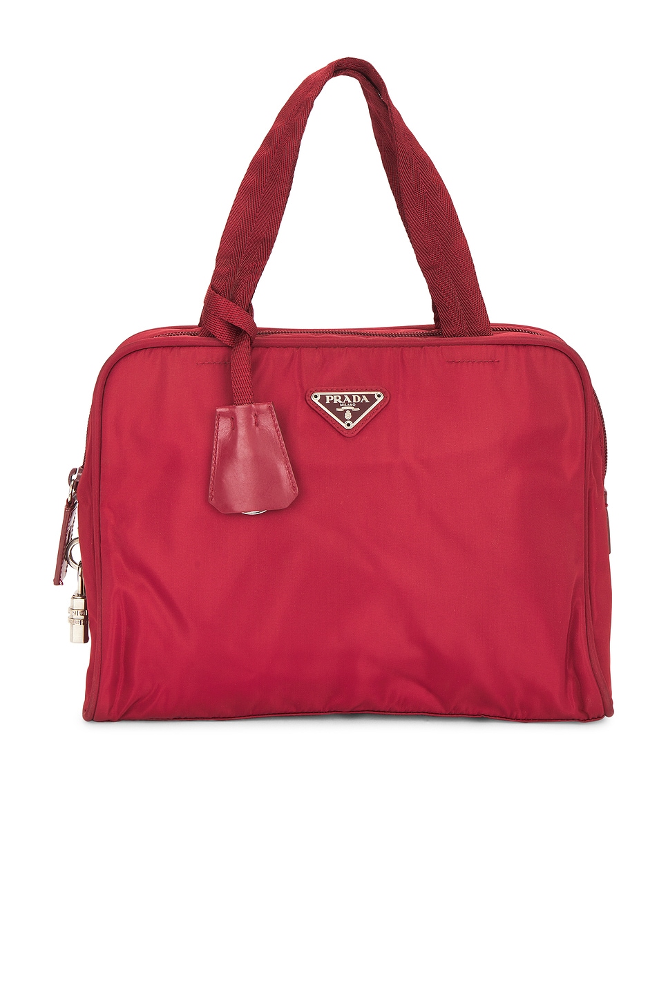 FWRD Renew Prada Tessuto Handbag in Red | REVOLVE
