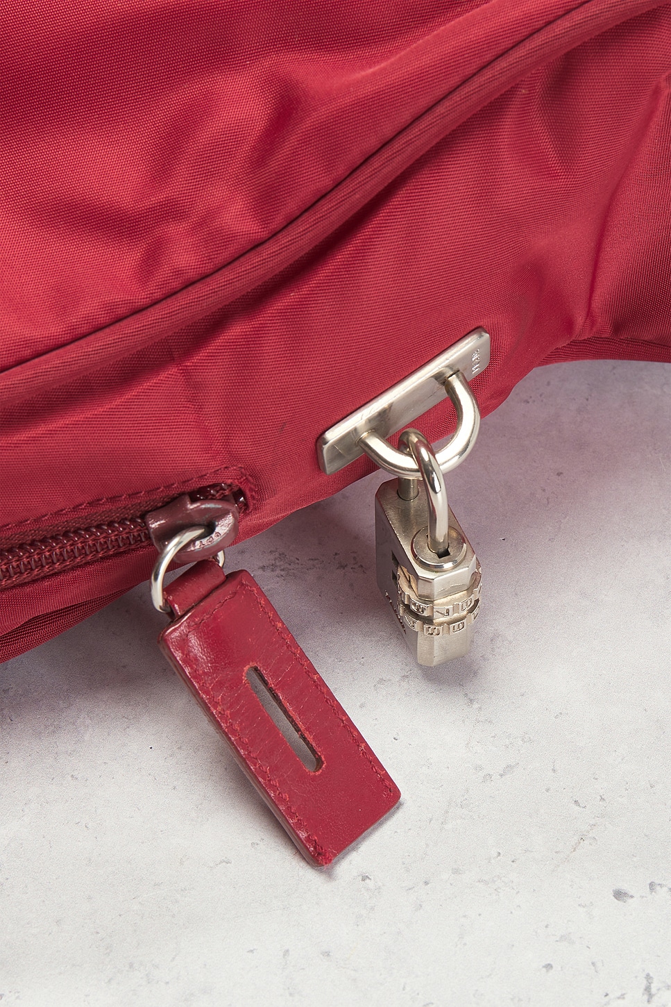 FWRD Renew Prada Tessuto Handbag in Red | REVOLVE