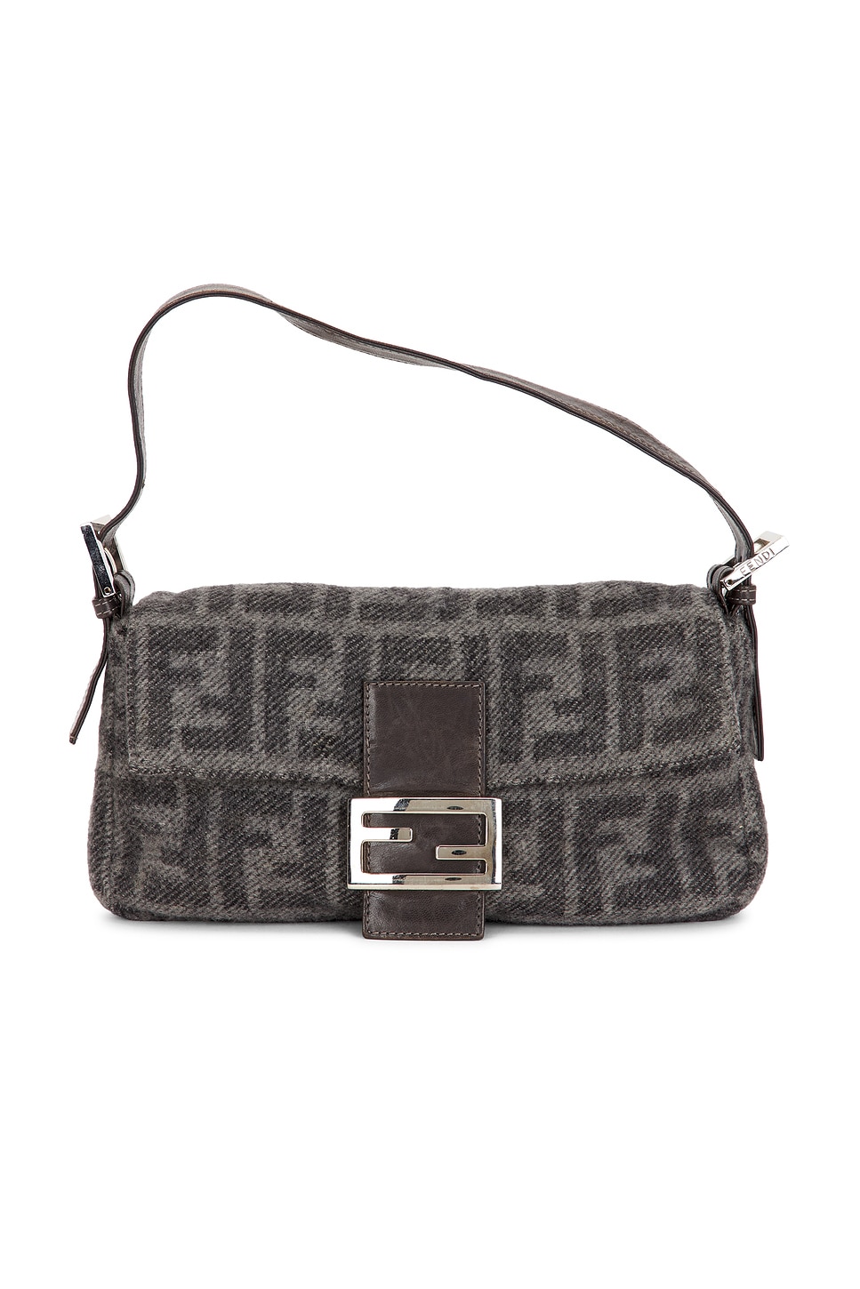 FWRD Renew Fendi Zucca Baguette Shoulder Bag in Grey | REVOLVE
