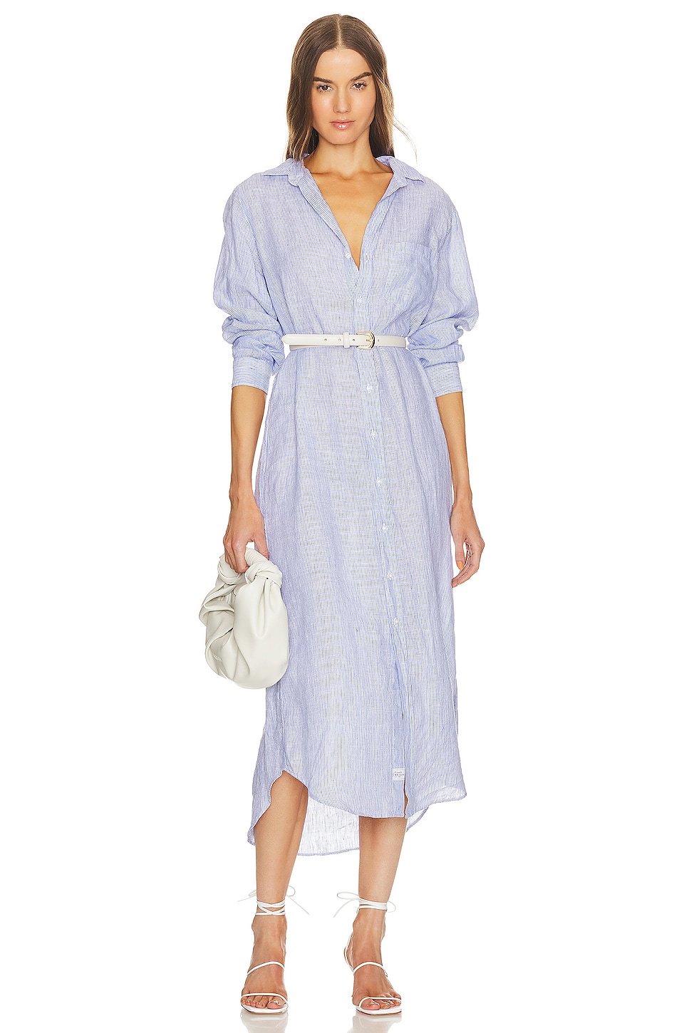 Frank & Eileen Rory Woven Long Dress in Blue End On End